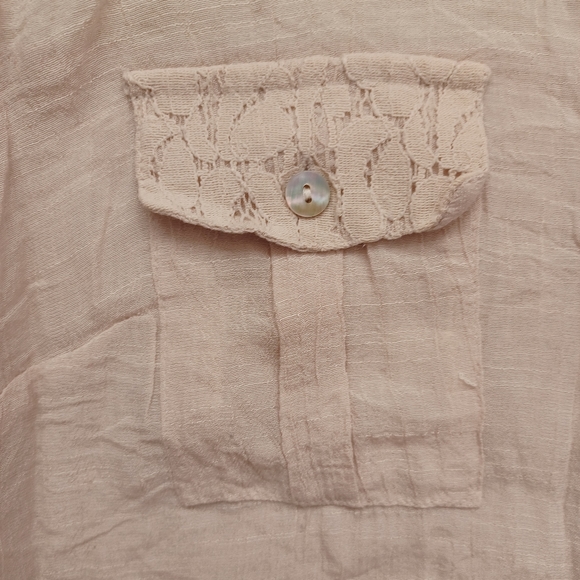 Women's Elementz Button-down Blouse - Cream (XL) - Picture 6 of 7